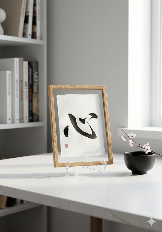 Original Calligraphy: Kokoro 心 (Heart)