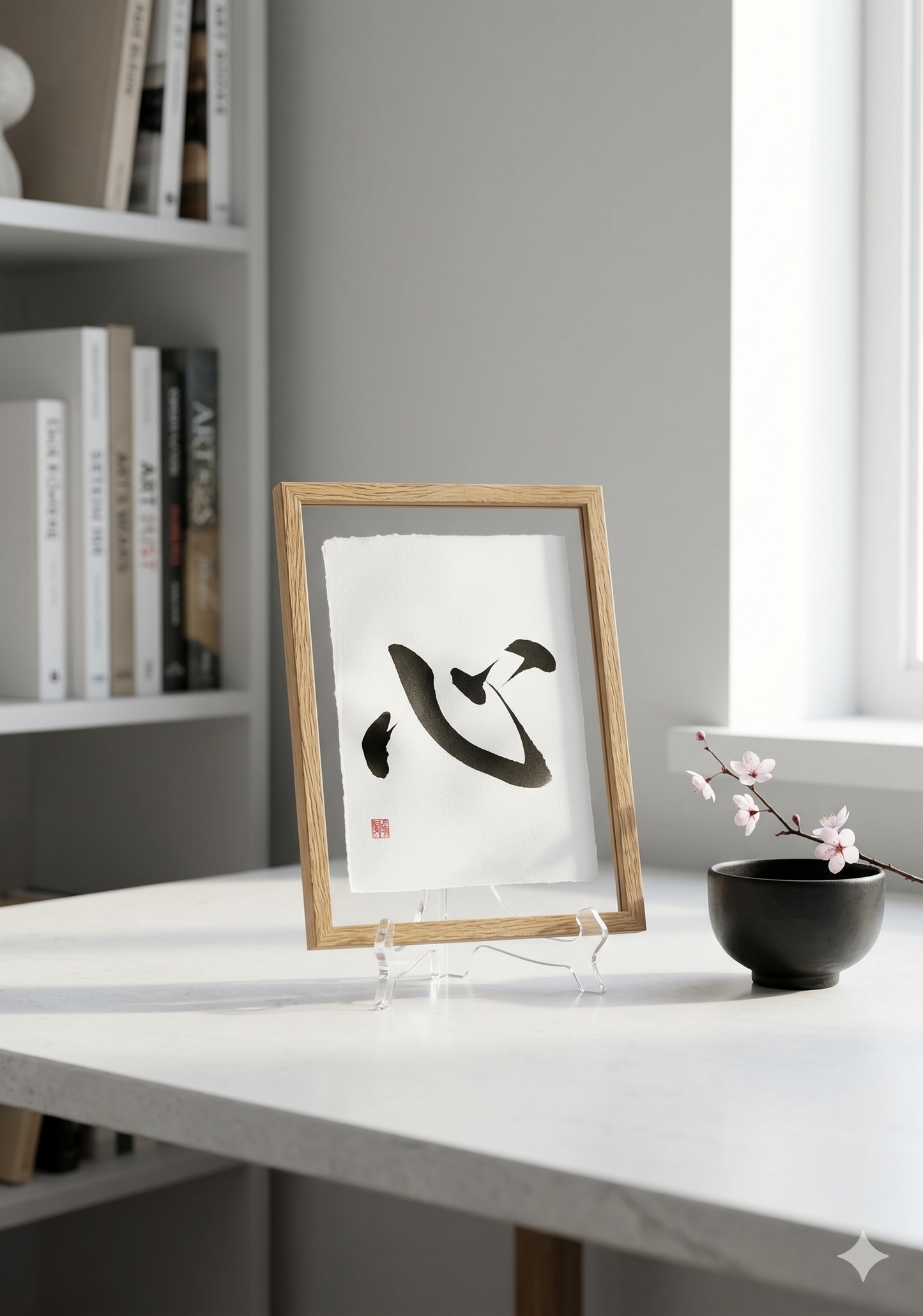 Original Calligraphy: Kokoro 心 (Heart)